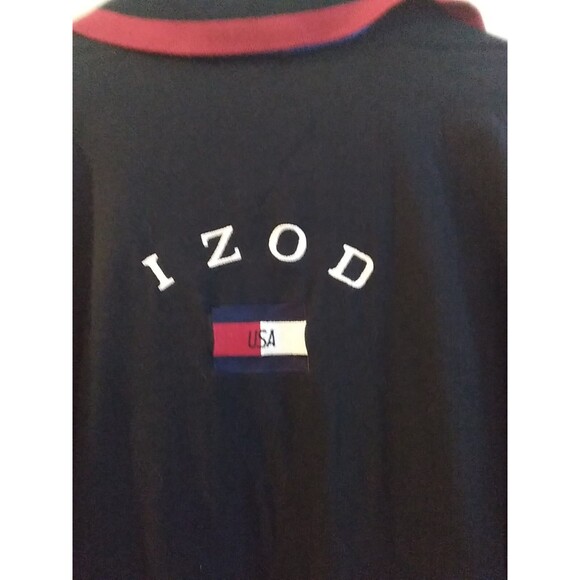 IZOD Shirt Men Blue Rugby Polo Preppy Cotton 80s VTG No Tag Read - Picture 4 of 5